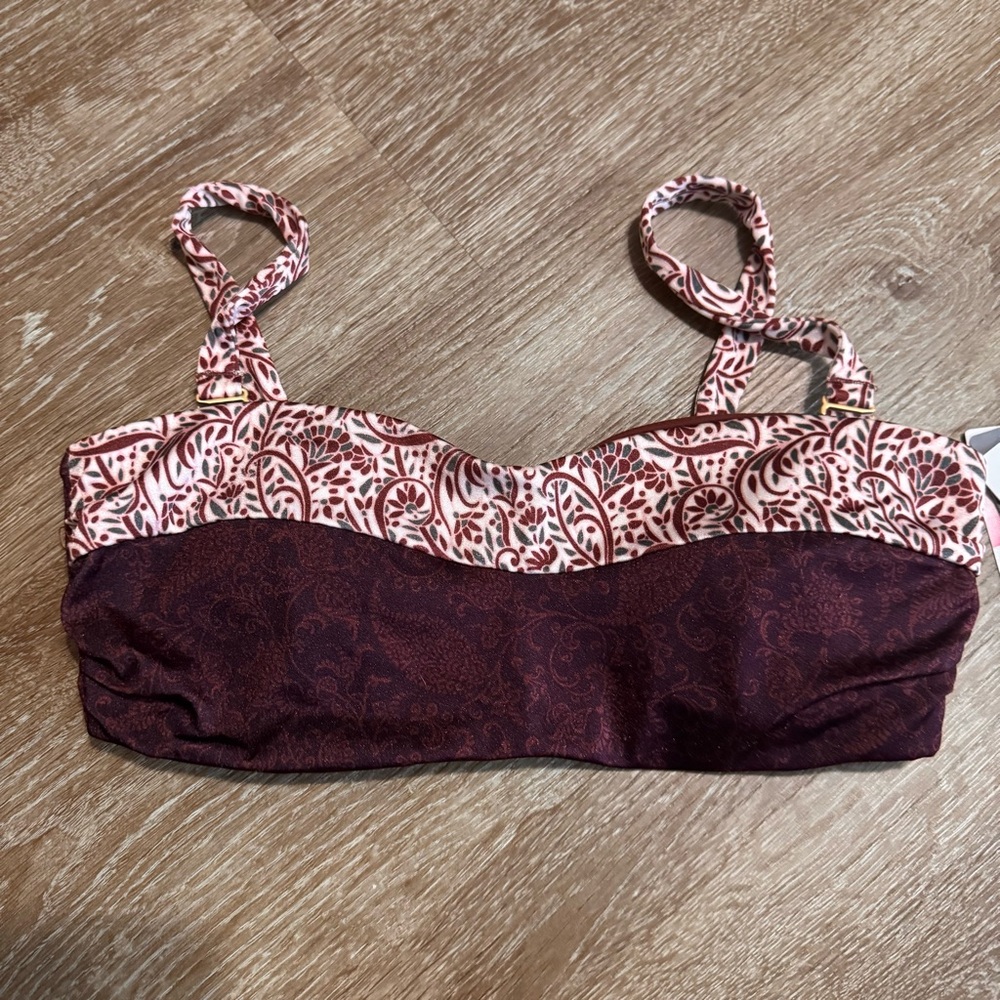 Athleta Aqualuxe Batik Bandeau Bikini Top - Picture 4 of 6
